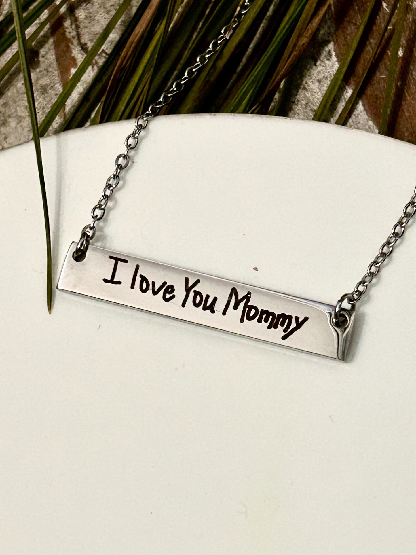 Personalized Mom Necklace Using Child Handwriting | Mothers Day Gift from Son or Daughter | Custom Signature Necklace | Engraved Handwriting