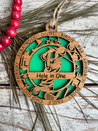 Personalized Golf Girl or Boy Christmas Tree Keepsake Ornament | High School Golf Team | Golf Tournament Keepsake | Golfer Hole in One