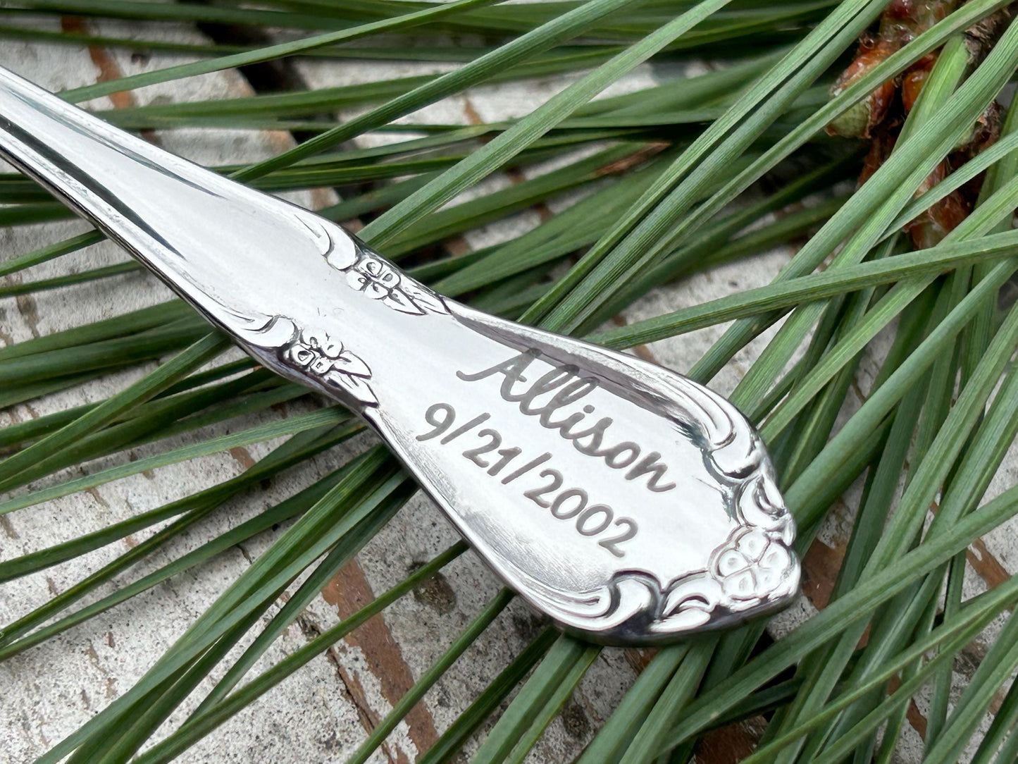 Personalized Baby Silver Spoon | Engraved Feeding Oneida Spoon for Toddler Baby Kid | Baby Shower Gift | Custom Girl or Boy Newborn Keepsake