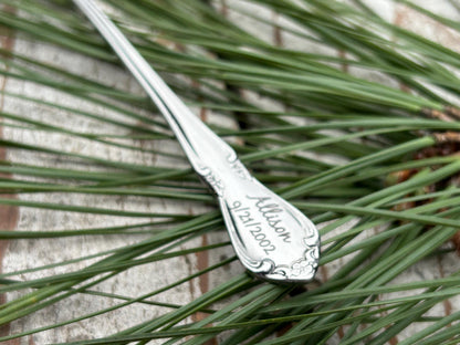 Personalized Baby Silver Spoon | Engraved Feeding Oneida Spoon for Toddler Baby Kid | Baby Shower Gift | Custom Girl or Boy Newborn Keepsake
