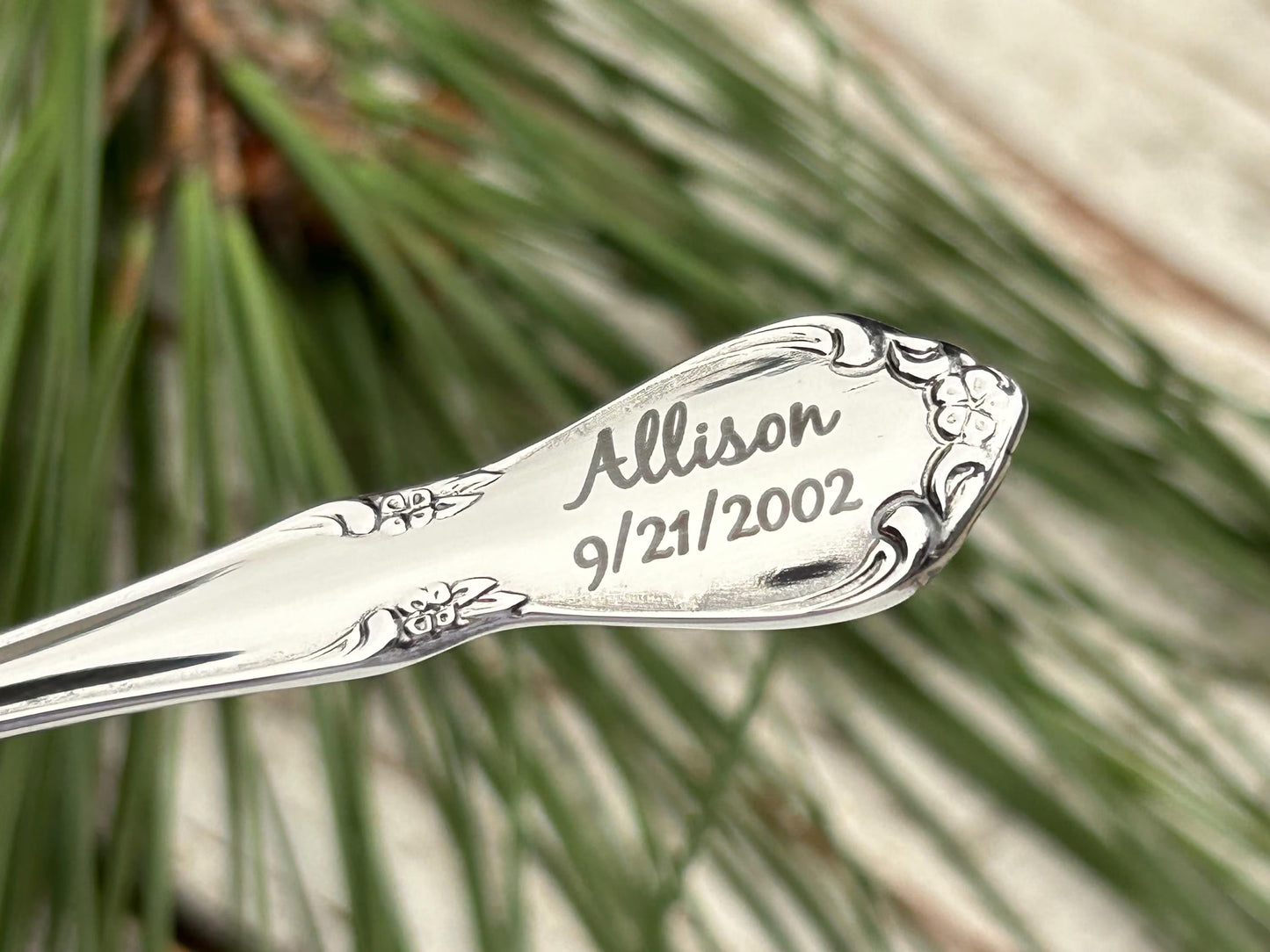 Personalized Baby Silver Spoon | Engraved Feeding Oneida Spoon for Toddler Baby Kid | Baby Shower Gift | Custom Girl or Boy Newborn Keepsake
