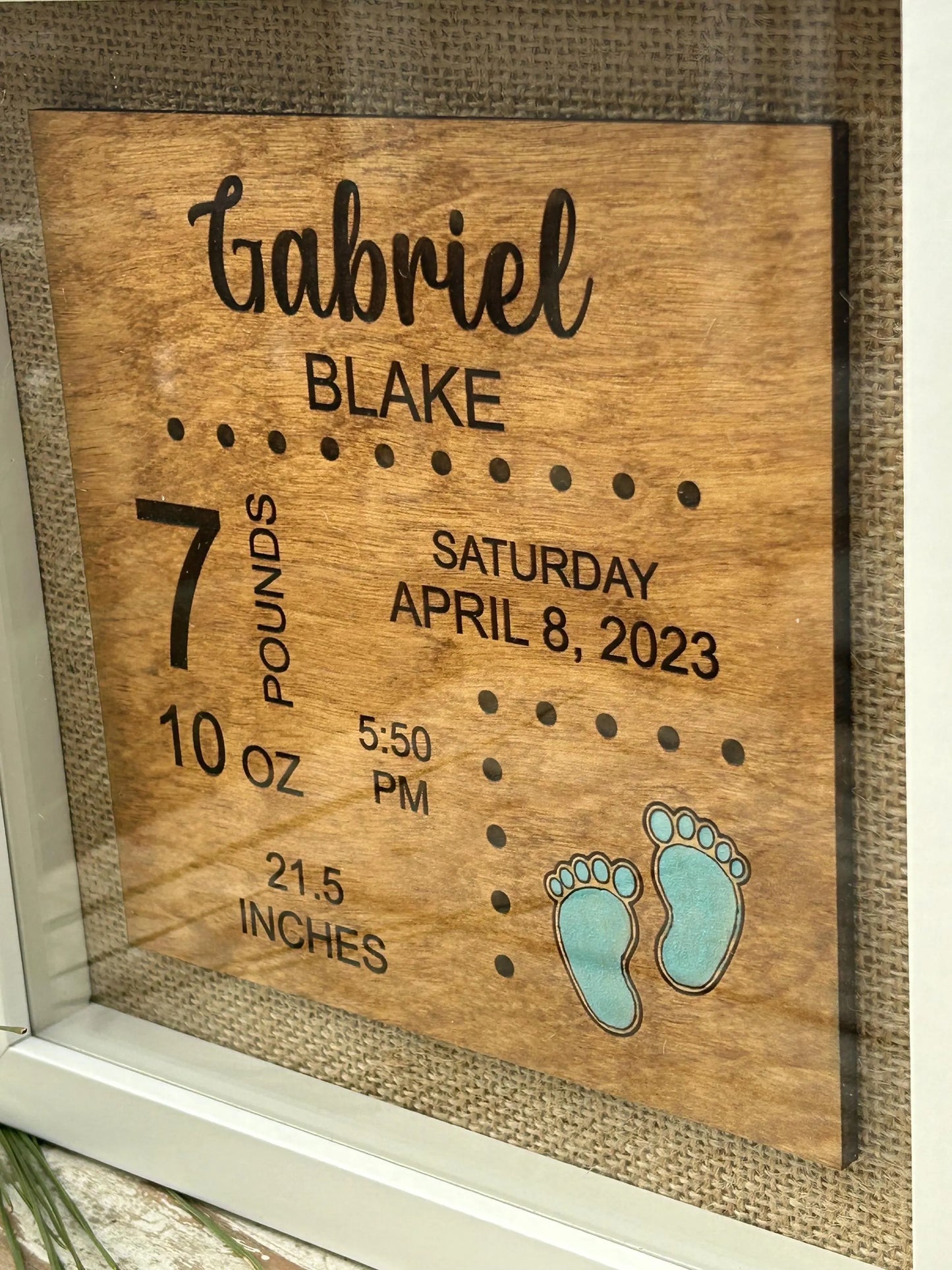 Personalized Newborn Baby Birth Stats Sign | Newborn Name Announcement | Nursery Name Sign | Baby Shower Gift | Baby Arrival Keepsake