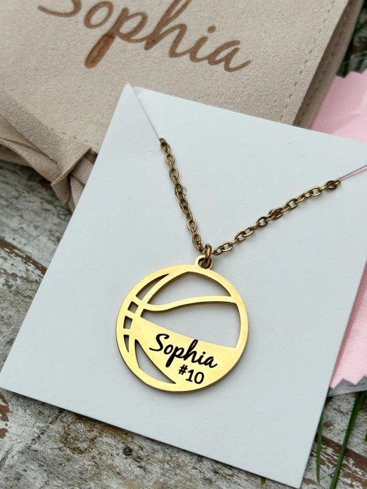 Personalized Basketball Name Necklace | Custom Sports Necklace | Basketball Mom Necklace | Basketball Gift | Gift for Basketball Player