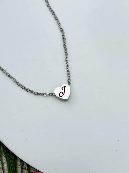 Personalized Initial Heart Necklace | Mothers Day Gift | Custom Signature Necklace | Silver Gold Jewelry | Gift for Girlfriend