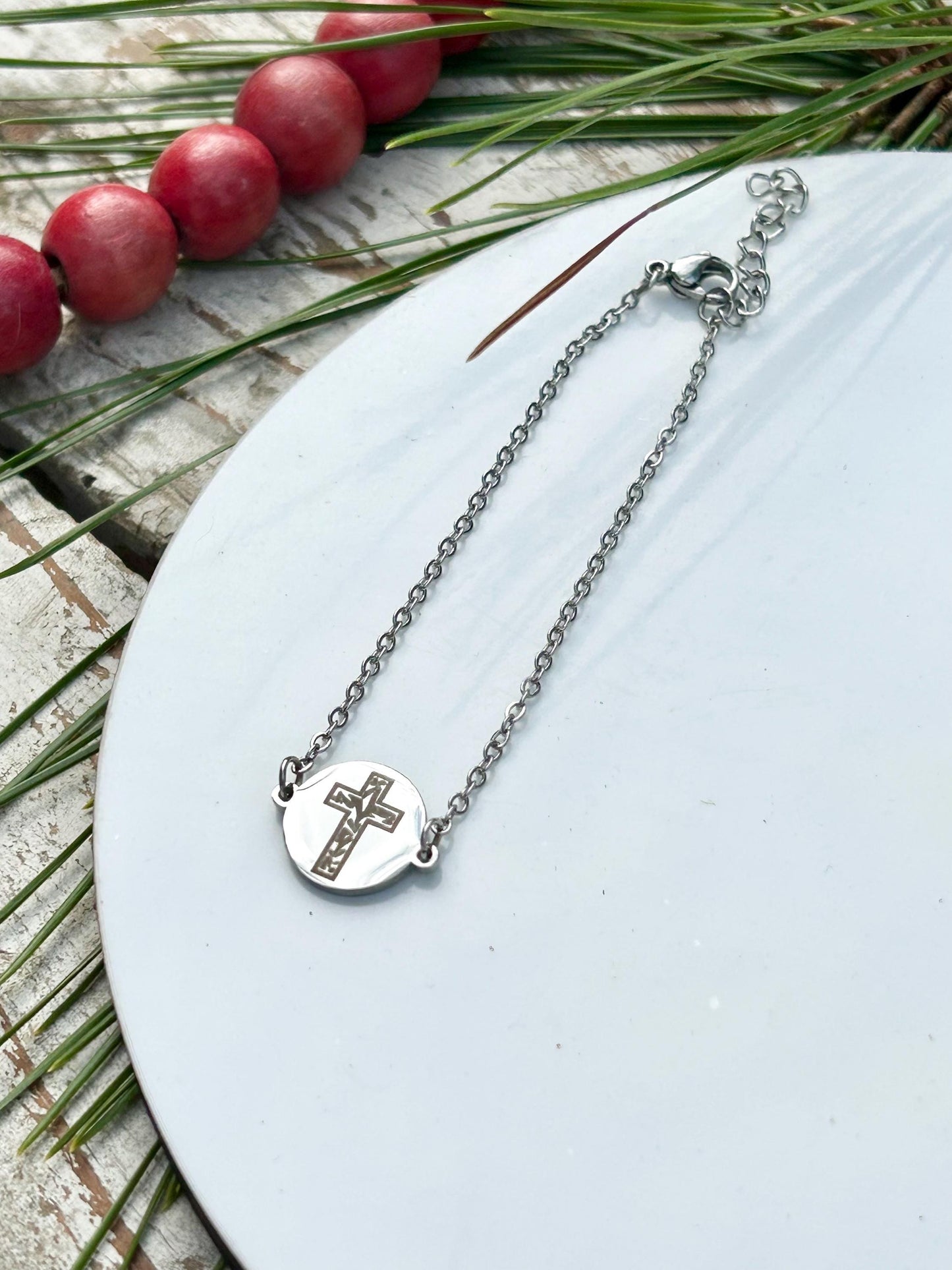 Cross Bracelet for Women | Silver Gold Jewelry | Confirmation Gift | Girl First Communion | Religious Mothers Day Gift from Son Daughter
