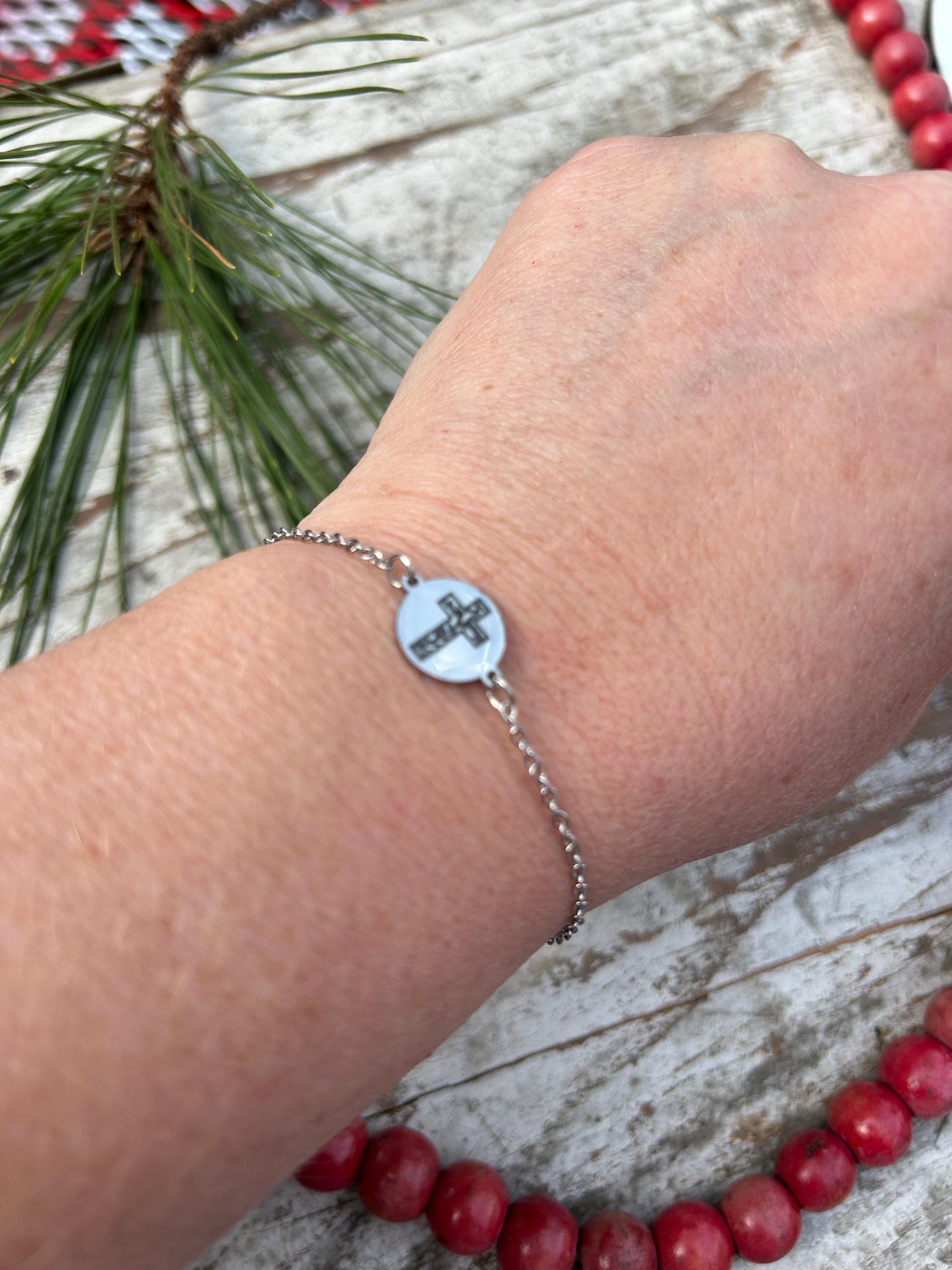 Cross Bracelet for Women | Silver Gold Jewelry | Confirmation Gift | Girl First Communion | Religious Mothers Day Gift from Son Daughter