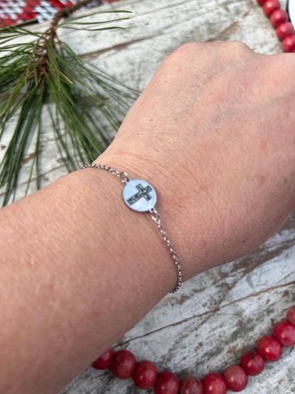 Cross Bracelet for Women | Silver Gold Jewelry | Confirmation Gift | Girl First Communion | Religious Mothers Day Gift from Son Daughter