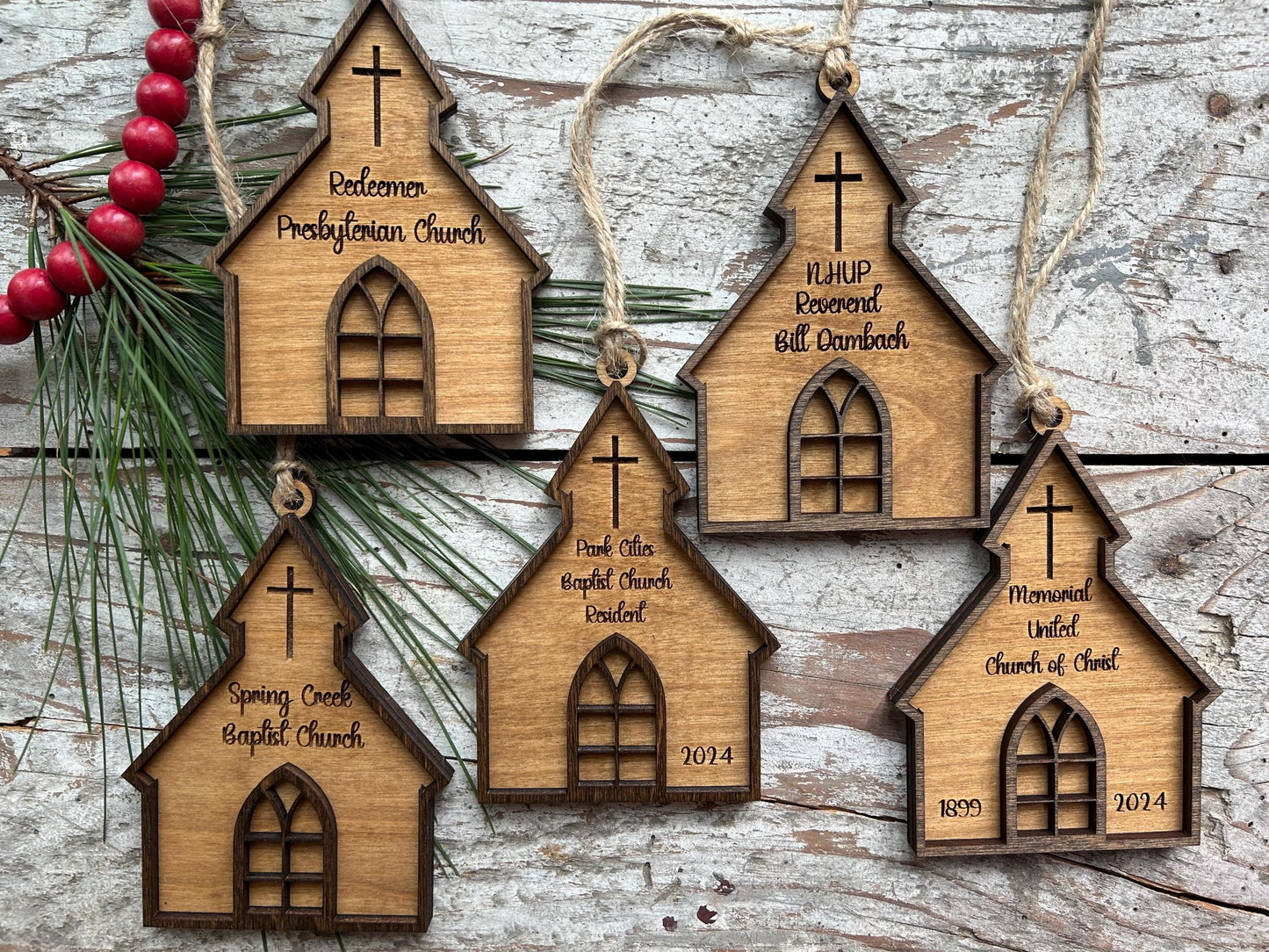 Personalized Church Christmas Tree Ornament | Gift for Sunday School | Gift for Pastor Preacher | Religious Ornament | Fundraiser for Church