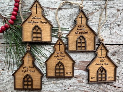 Personalized Church Christmas Tree Ornament | Gift for Sunday School | Gift for Pastor Preacher | Religious Ornament | Fundraiser for Church