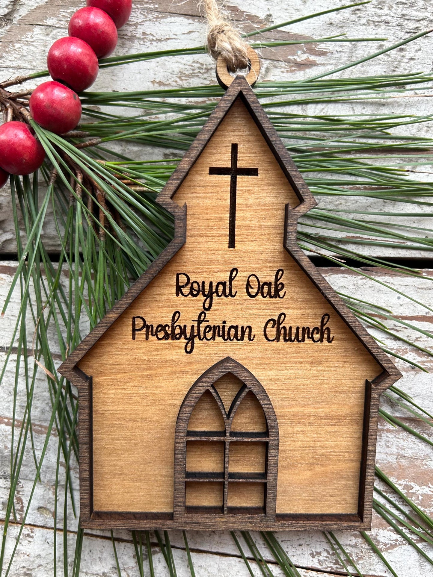 Personalized Church Christmas Tree Ornament | Gift for Sunday School | Gift for Pastor Preacher | Religious Ornament | Fundraiser for Church
