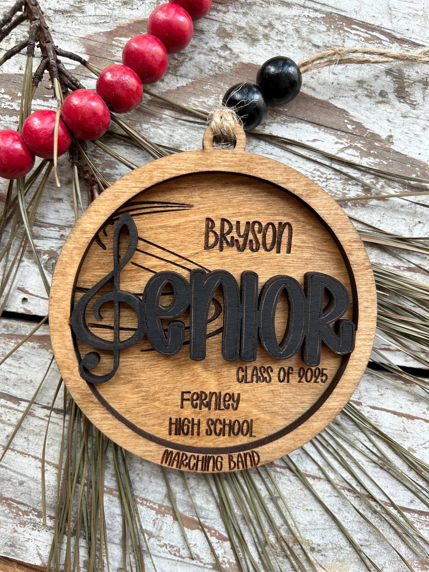 Personalized Marching Band - Chorus Senior Christmas Tree Ornament |  Custom Band Graduation Gift | College Band Senior Class of 2027 |