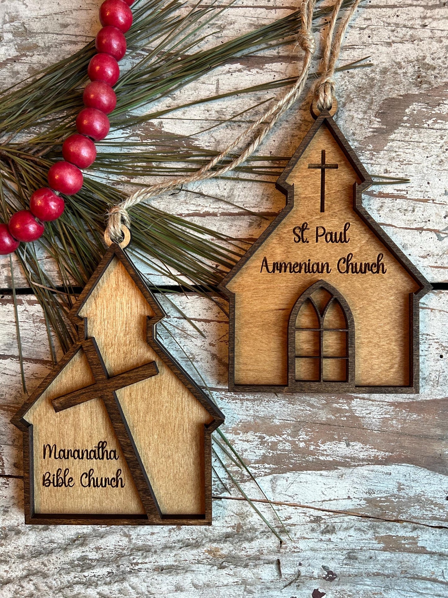 Personalized Church Christmas Tree Ornament | Gift for Sunday School | Gift for Pastor Preacher | Religious Ornament | Fundraiser for Church