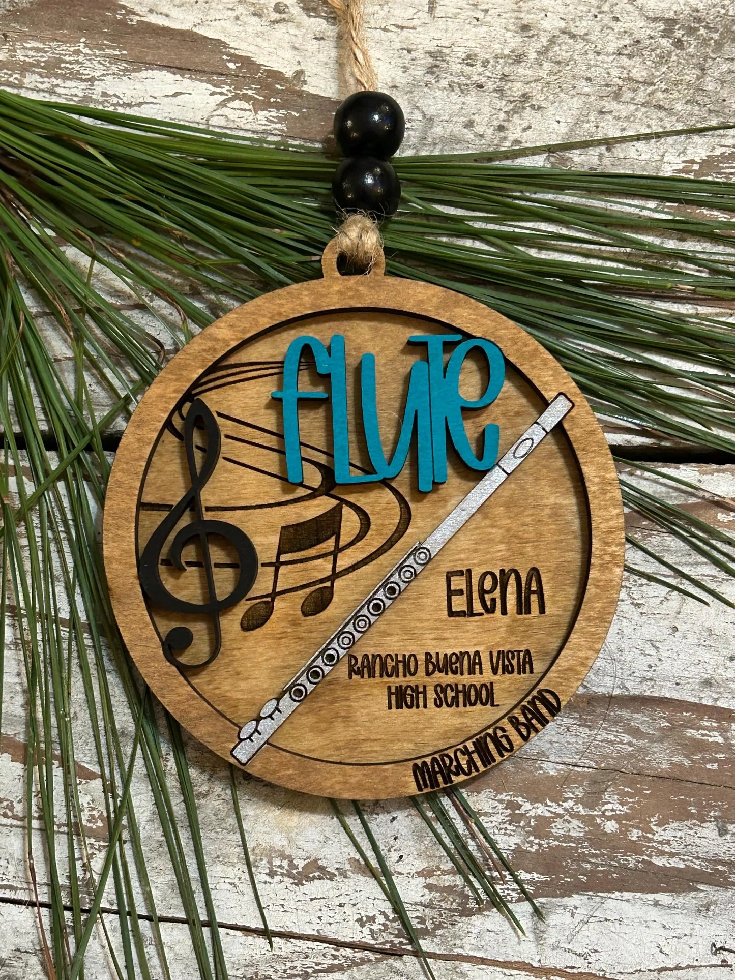Personalized Flute Marching Band Christmas Tree Ornament | Music Instrument Ornament | Piccolo Custom Band Gift | Gift for Band Director