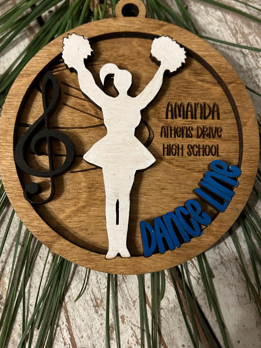 Personalized Dance Line Marching Band Christmas Tree Ornament | Flags Custom Band Gift | Gift for Flag Girls | Color Guard Team Gift