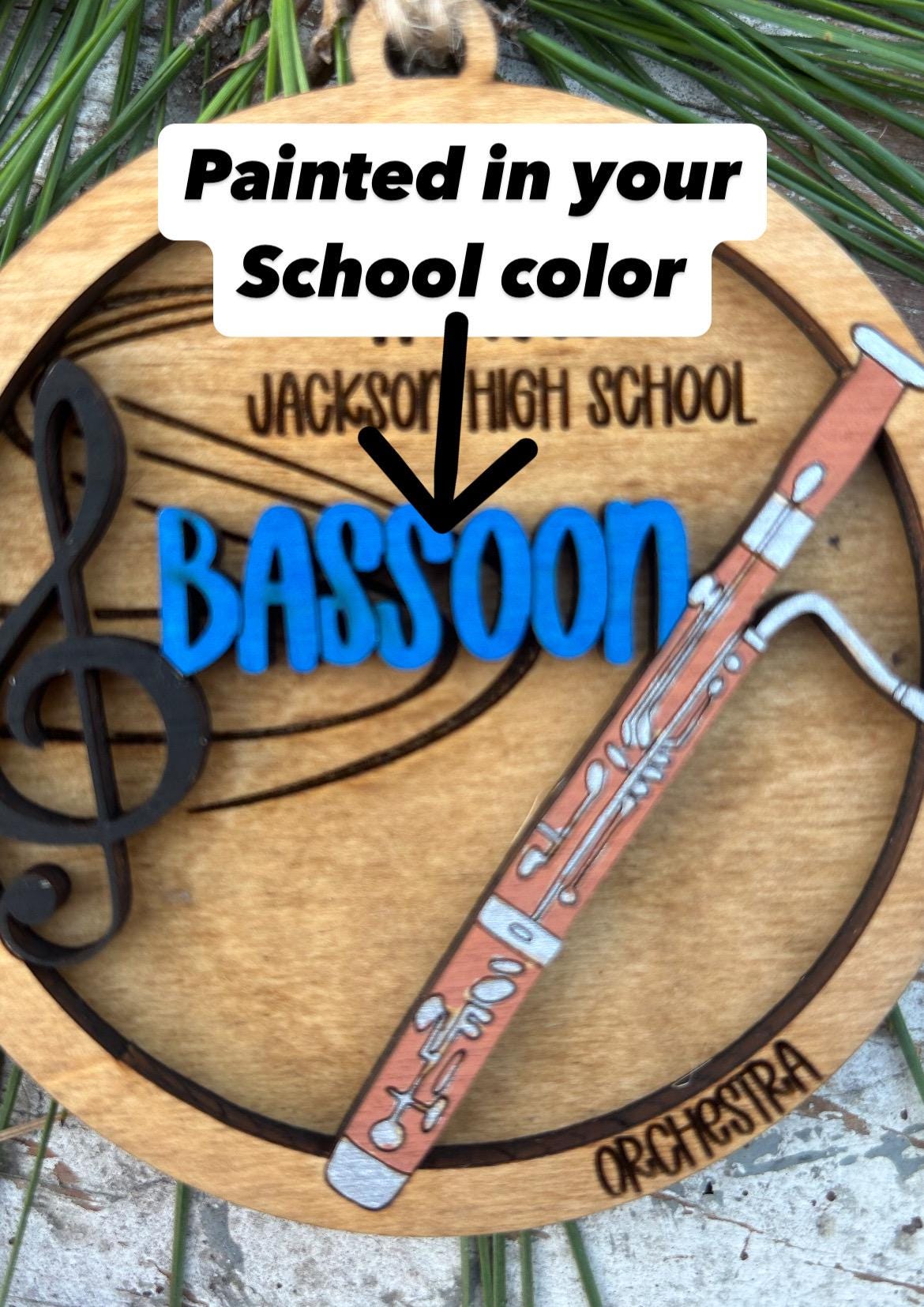 Personalized Bassoon Orchestra Christmas Tree Ornament | Bassoonist Gift | Custom Music Bassoon Lover Keepsake | Bassoon Player  Present