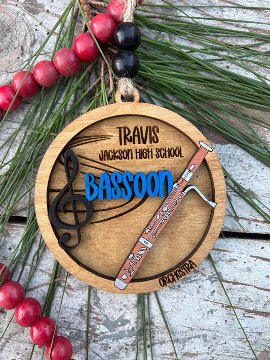 Personalized Bassoon Orchestra Christmas Tree Ornament | Bassoonist Gift | Custom Music Bassoon Lover Keepsake | Bassoon Player  Present