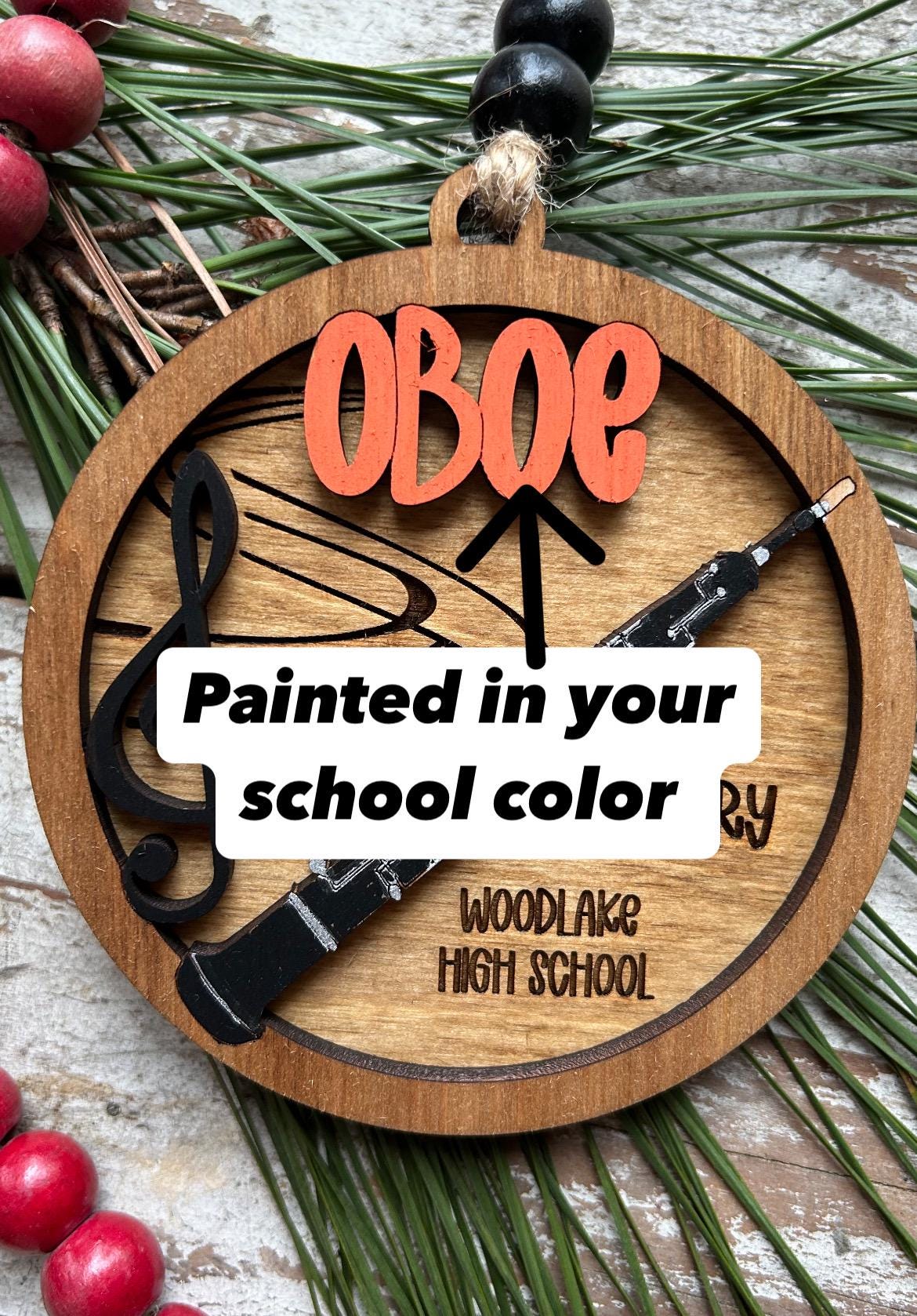 Personalized Oboe Marching Band Christmas Tree Ornament | Music Instrument Ornament | Woodwinds Custom  Band | Gift for Band Director