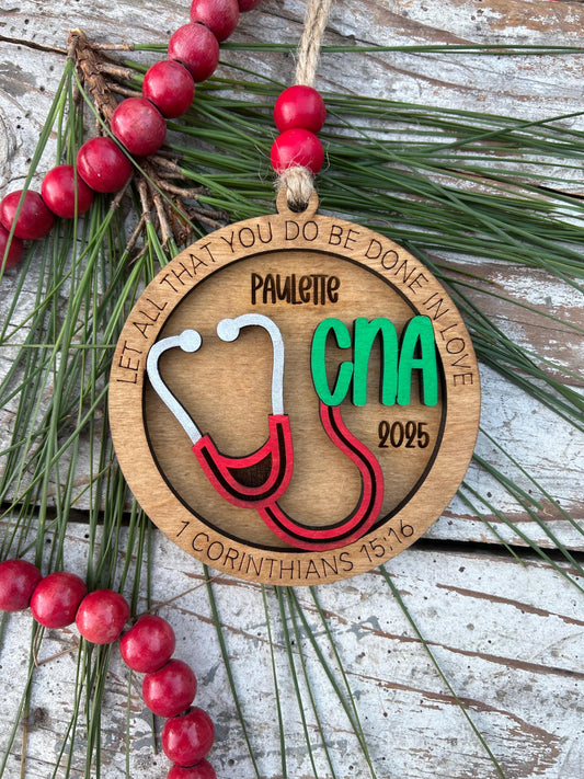 Personalized CNA Nurse Christmas Tree Ornament | Religious Gift for Nursing Graduate | Gift for Nurse | CNA Ornament | 1 Corinthians 15:16