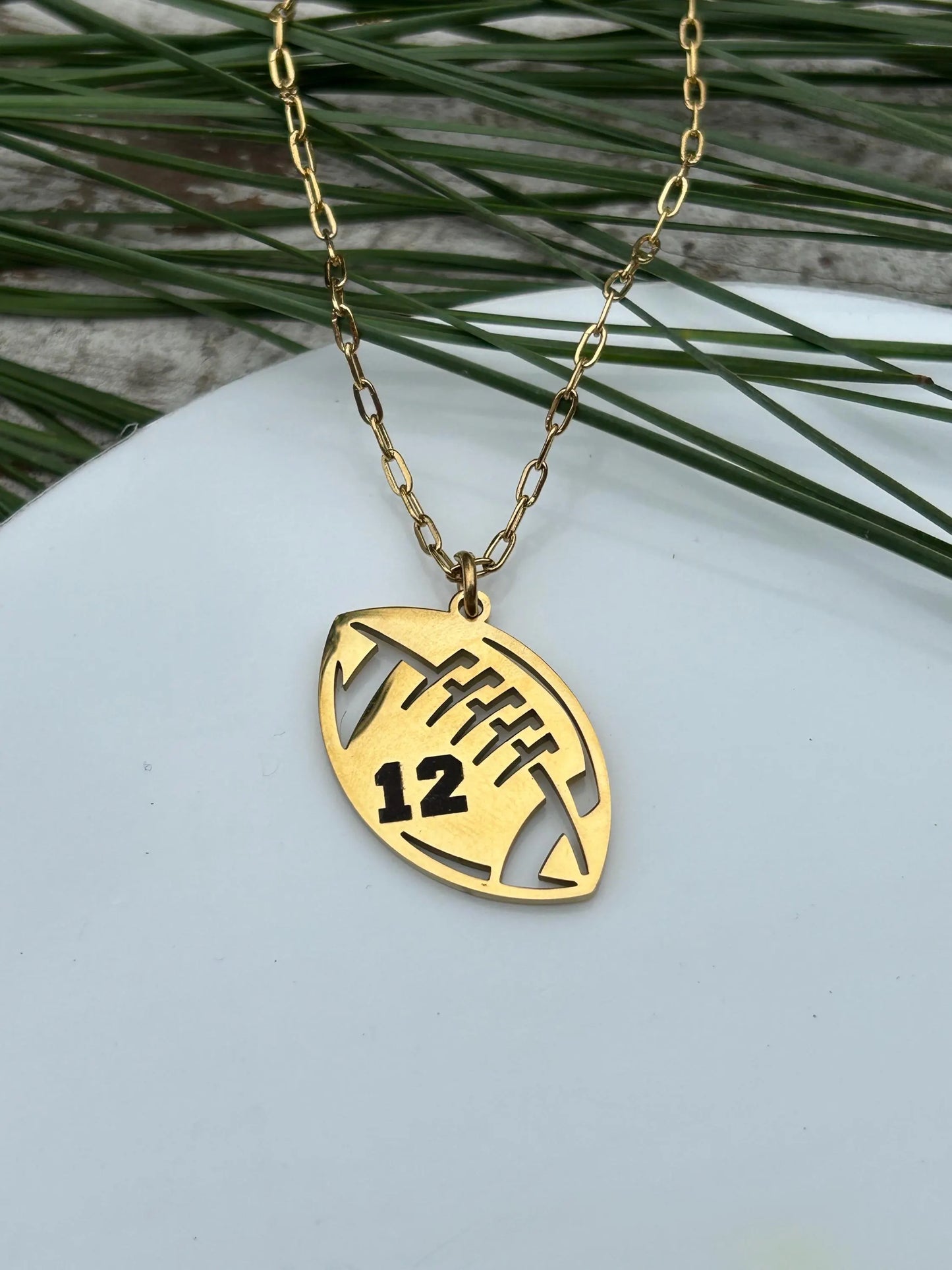 Personalized Football Number Necklace | Custom Sports Necklace Gift | Football Mom Necklace | Football Game Accessories | Game Day Present