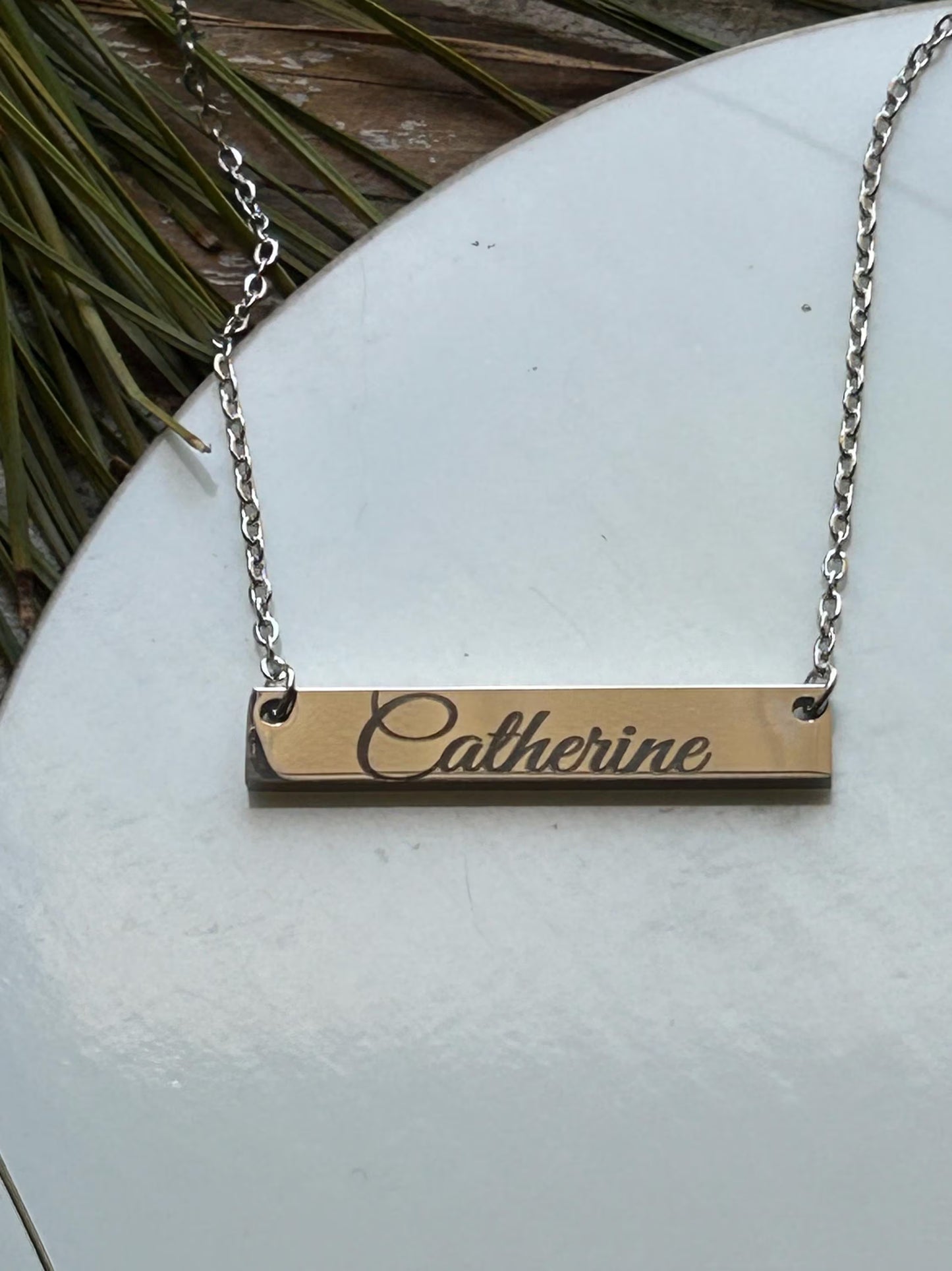 Personalized Name Bar Necklace | Mothers Day Gift from Son Daughter | Custom Signature Necklace | Silver Gold Jewelry | Gift for Girlfriend