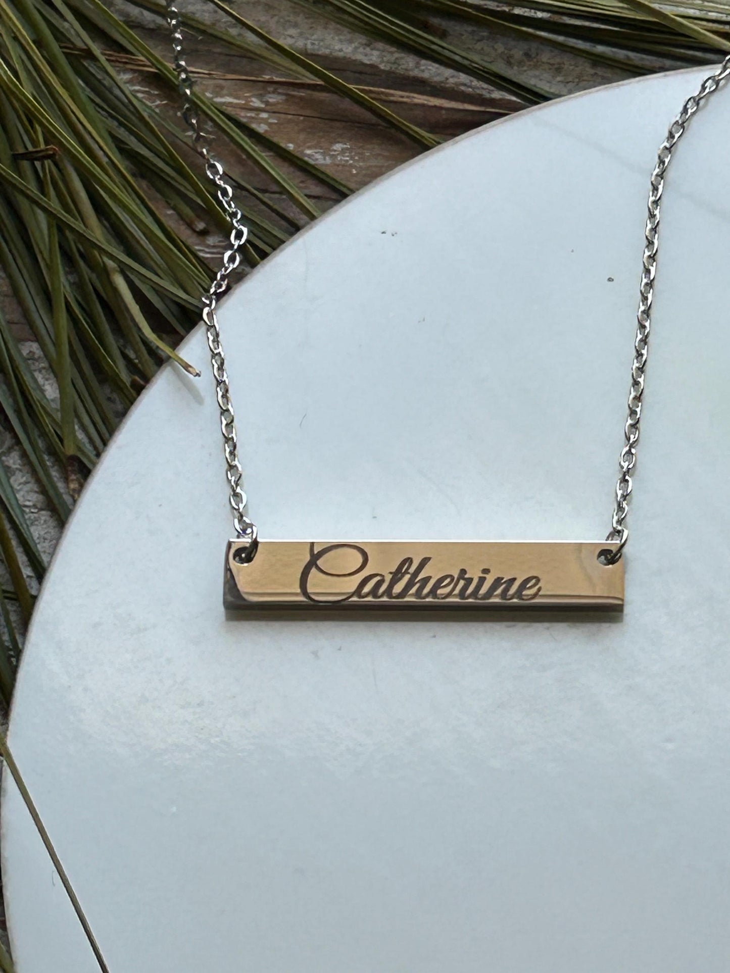 Personalized Name Bar Necklace | Mothers Day Gift from Son Daughter | Custom Signature Necklace | Silver Gold Jewelry | Gift for Girlfriend