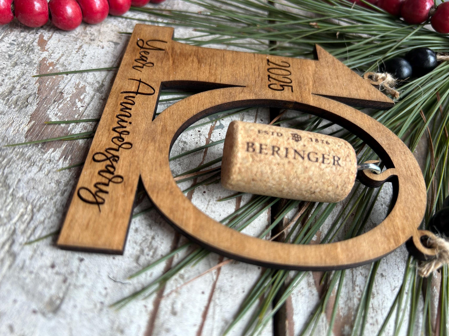 2026 10th Anniversary Wine Cork Keepsake Christmas Tree Ornament- Cork not included | Ten Year Anniversary | 10th Anniversary Gift | 10 yr
