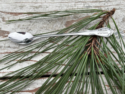 Personalized Baby Silver Spoon | Engraved Feeding Oneida Spoon for Toddler Baby Kid | Baby Shower Gift | Custom Girl or Boy Newborn Keepsake