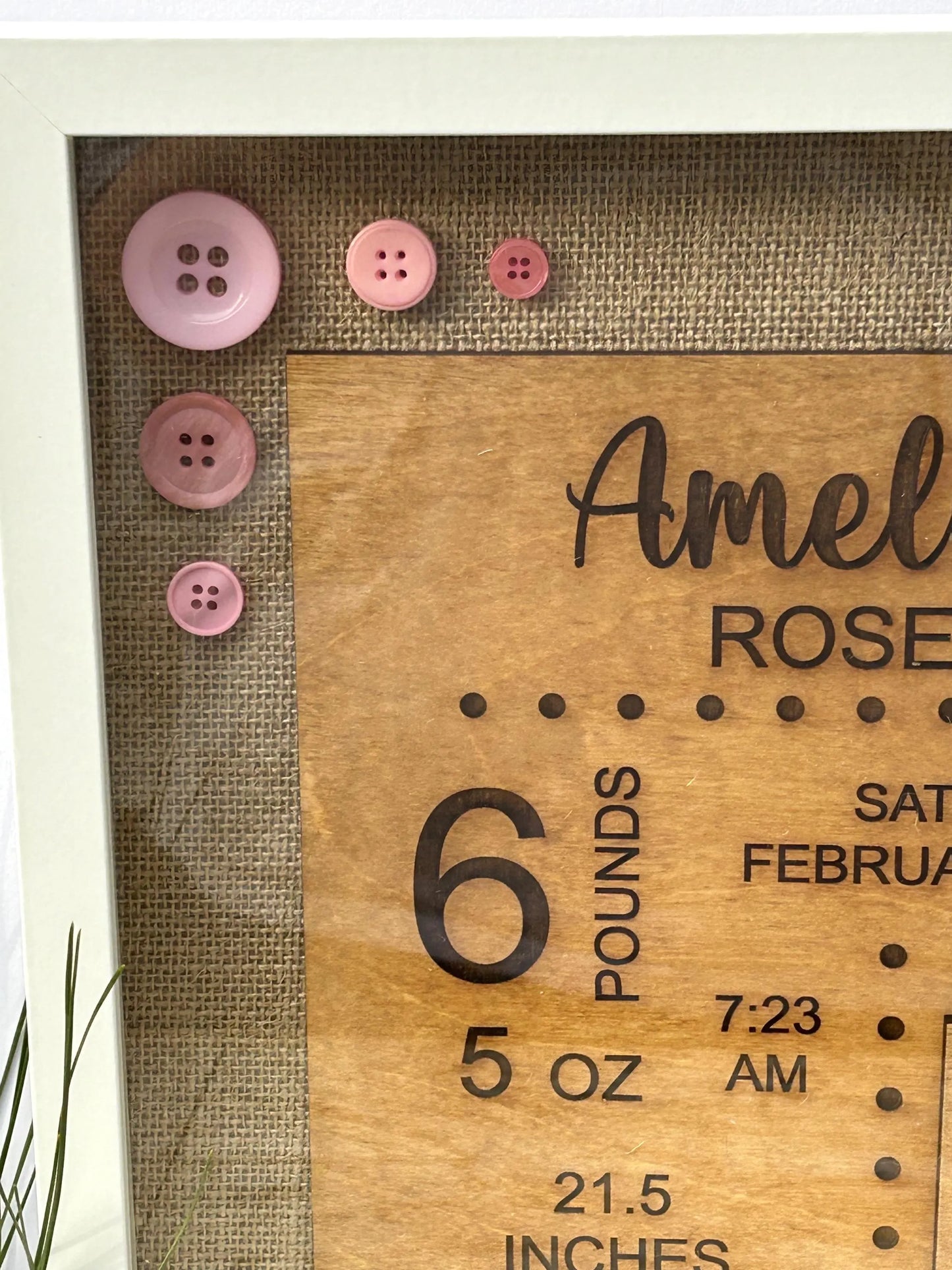 Personalized Newborn Baby Birth Stats Sign | Newborn Name Announcement | Nursery Name Sign | Baby Shower Gift | Baby Arrival Keepsake