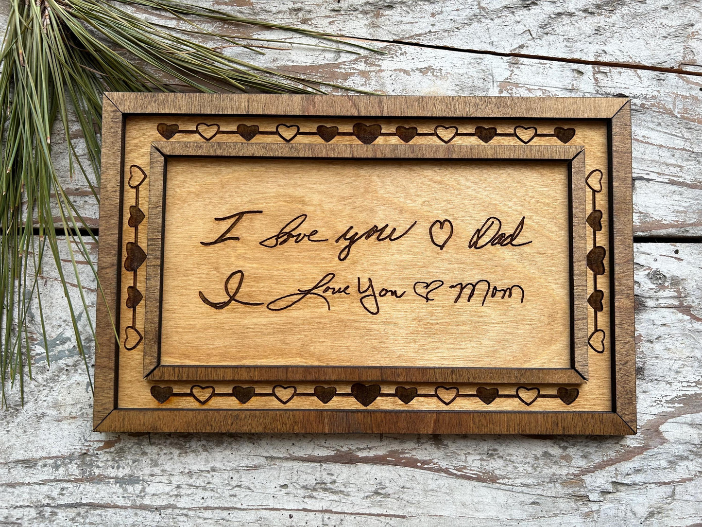 Personalized I Love You Signature Sign | Mom and Dad Handwriting for Children | Baby Shower Gift | Nursery Decor | Loss of Parent Memorial