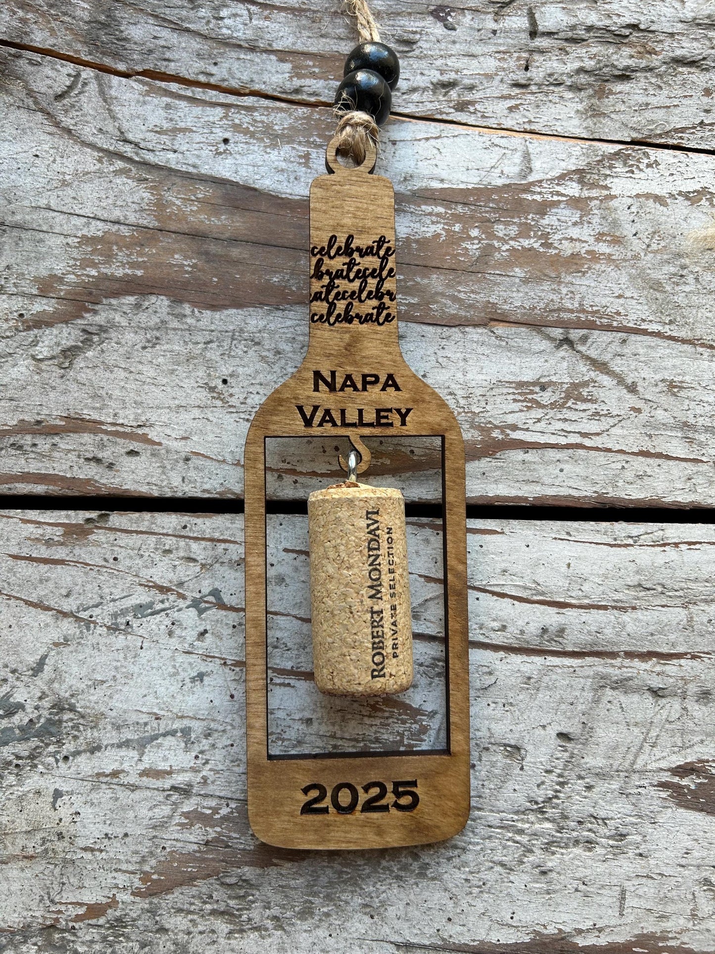 2026 Celebrate Wine Bottle Wine Cork Keepsake Christmas Tree Ornament - Cork not included | Gift for Wine Lover | Wine Trip | Wine Ornament