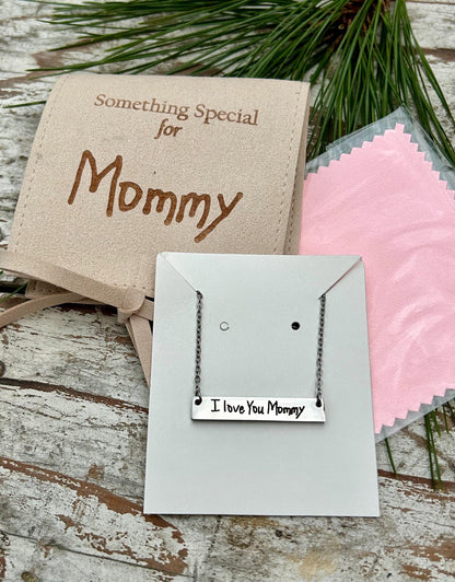 Personalized Mom Necklace Using Child Handwriting | Mothers Day Gift from Son or Daughter | Custom Signature Necklace | Engraved Handwriting