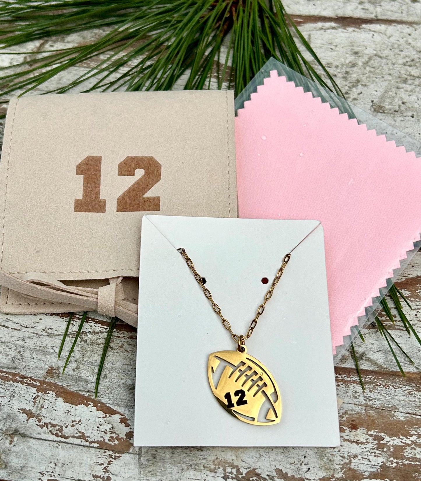 Personalized Football Number Necklace | Custom Sports Necklace Gift | Football Mom Necklace | Football Game Accessories | Game Day Present