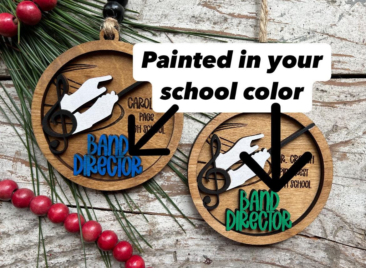 Personalized Marching Band Director Christmas Tree Ornament |  Custom Band Leader Gift | Gift for Band Teacher | Music Lover | Conductor