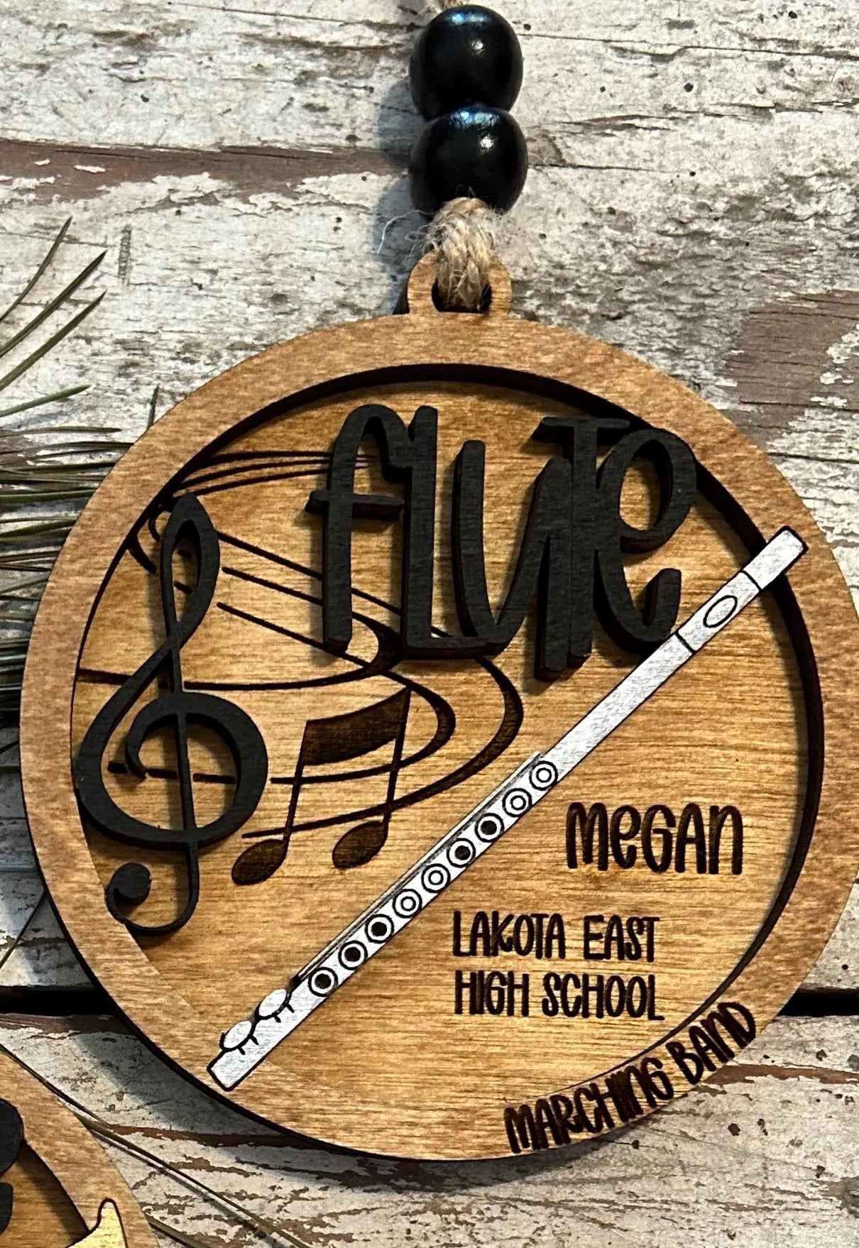 Personalized Flute Marching Band Christmas Tree Ornament | Music Instrument Ornament | Piccolo Custom Band Gift | Gift for Band Director