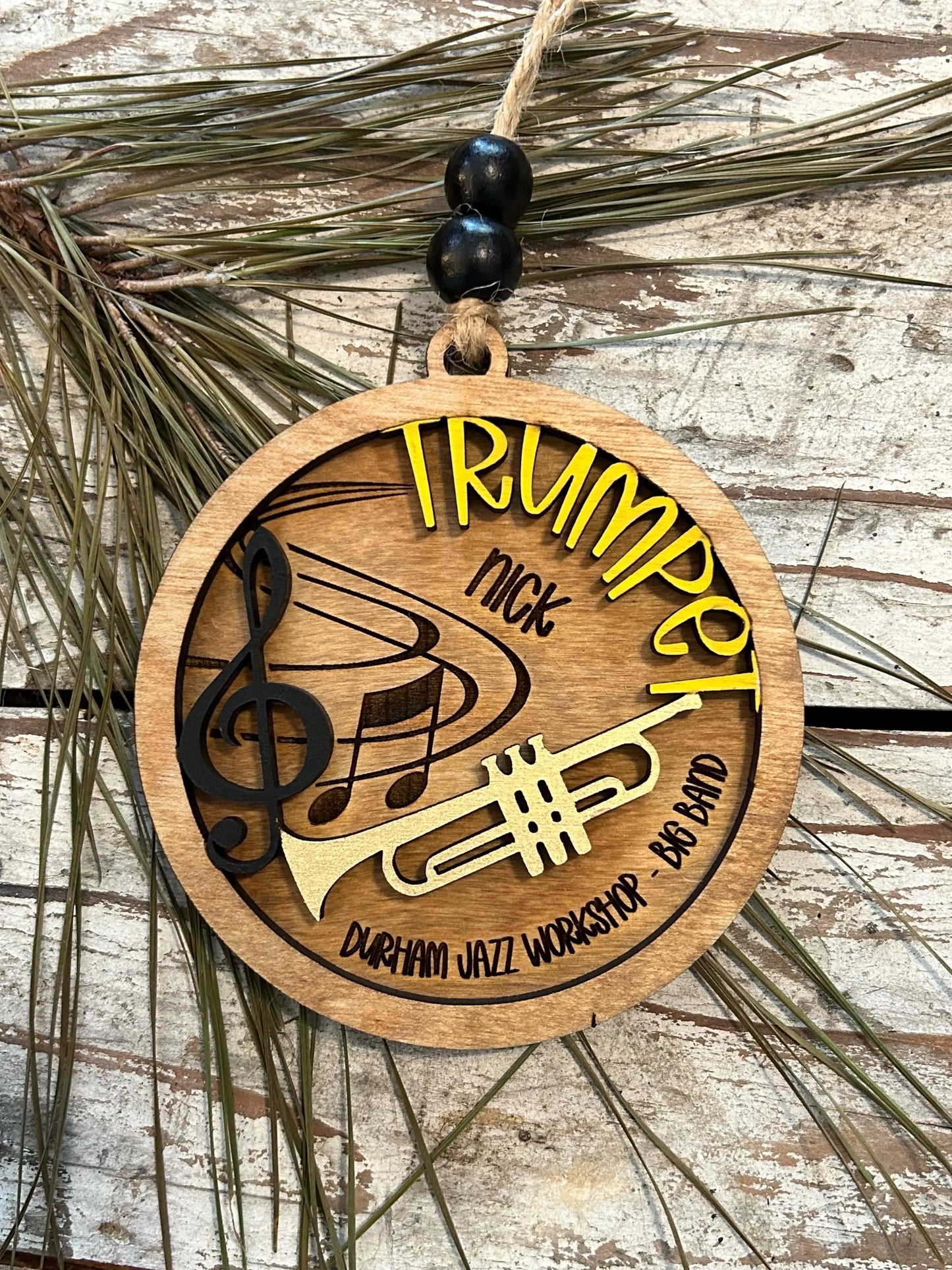Personalized Trumpet Marching Band Christmas Tree Ornament | Brass Music Instrument Ornament | Custom Band Gift | Gift for Band Director