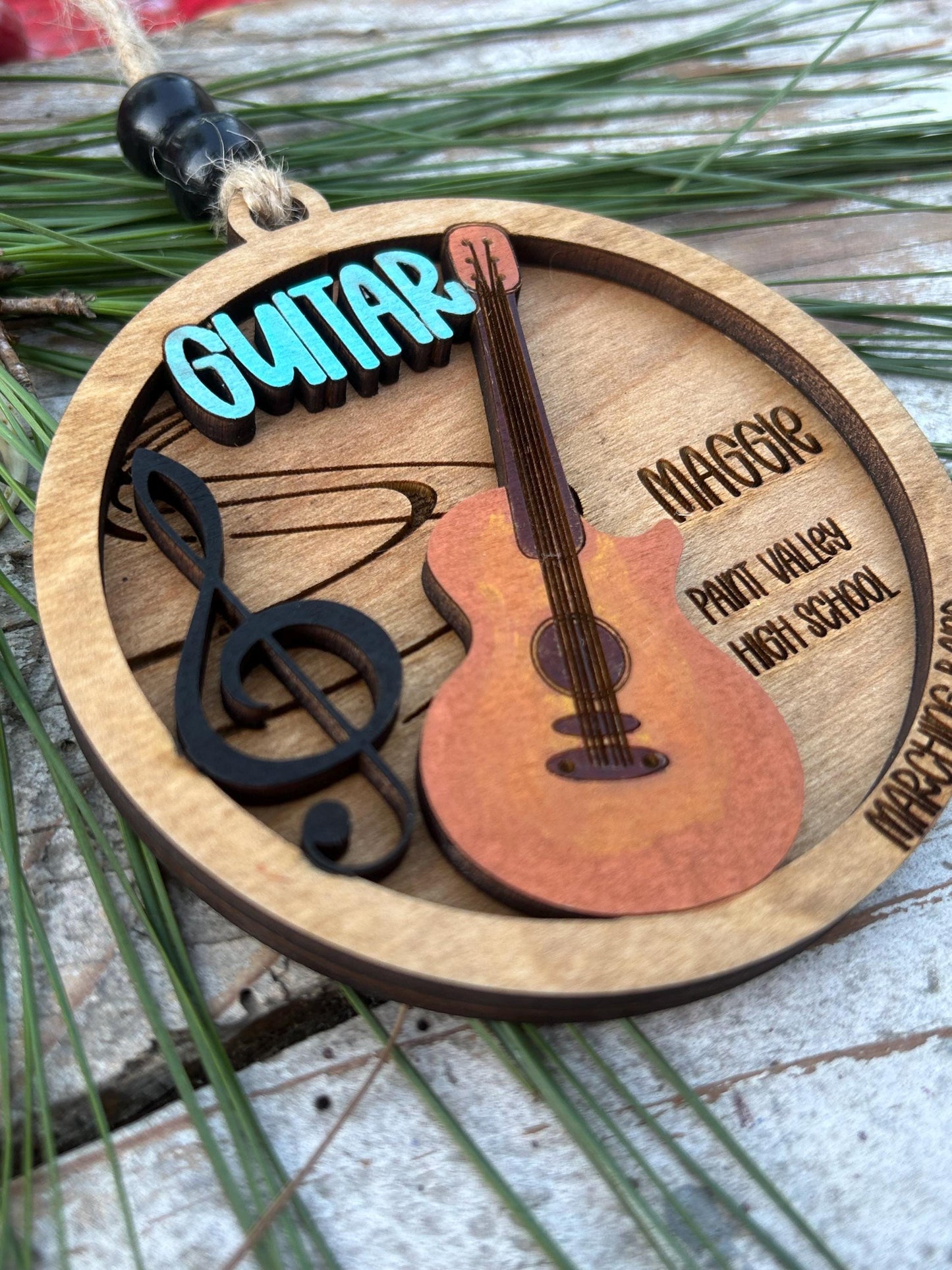 Personalized Electric Guitar Marching Band Christmas Tree Ornament |  Electric Guitar Player | Custom Guitar Gift | Gift for Guitar Lover