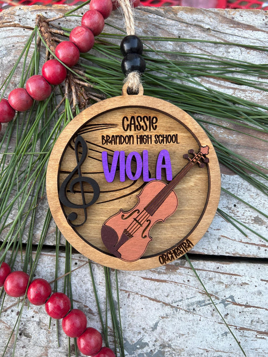 Personalized Viola Orchestra Christmas Tree Ornament | Viola Student Gift | Custom Music Viola Lover Keepsake | First Viola Recital Present