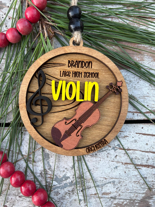 Personalized Violin Orchestra Christmas Tree Ornament | Violinist Gift | Custom Music Violin Lover Keepsake | First Violin Recital Present