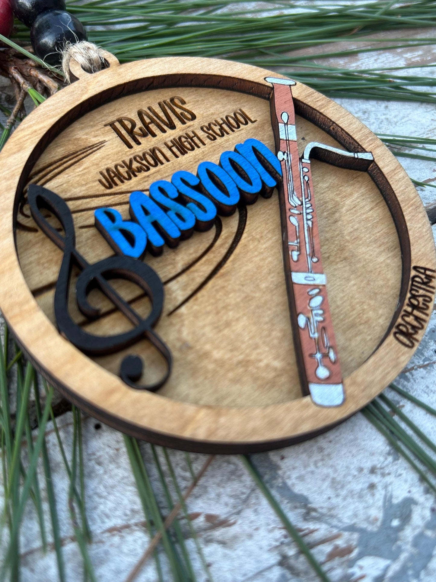 Personalized Bassoon Orchestra Christmas Tree Ornament | Bassoonist Gift | Custom Music Bassoon Lover Keepsake | Bassoon Player  Present