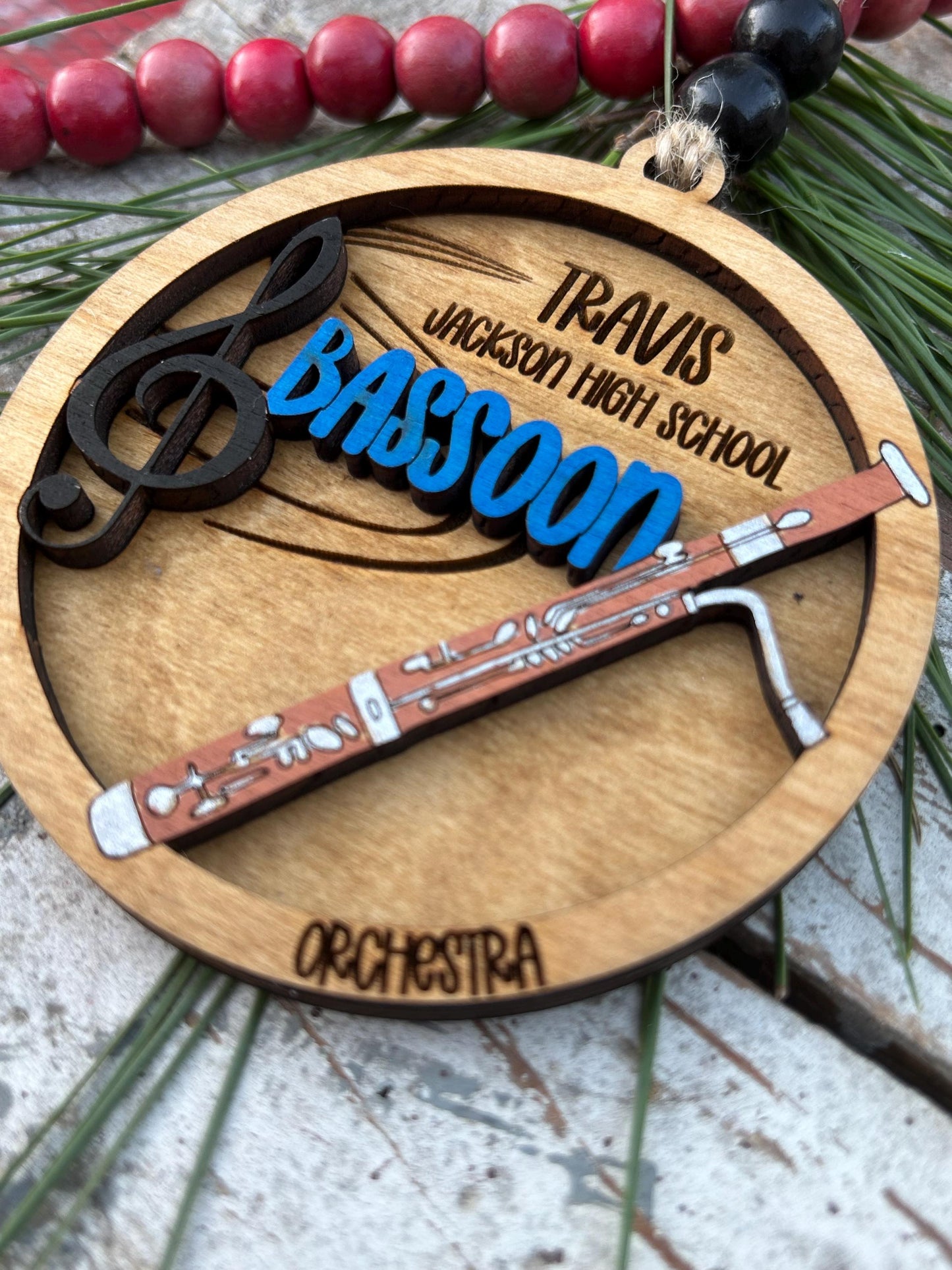 Personalized Bassoon Orchestra Christmas Tree Ornament | Bassoonist Gift | Custom Music Bassoon Lover Keepsake | Bassoon Player  Present