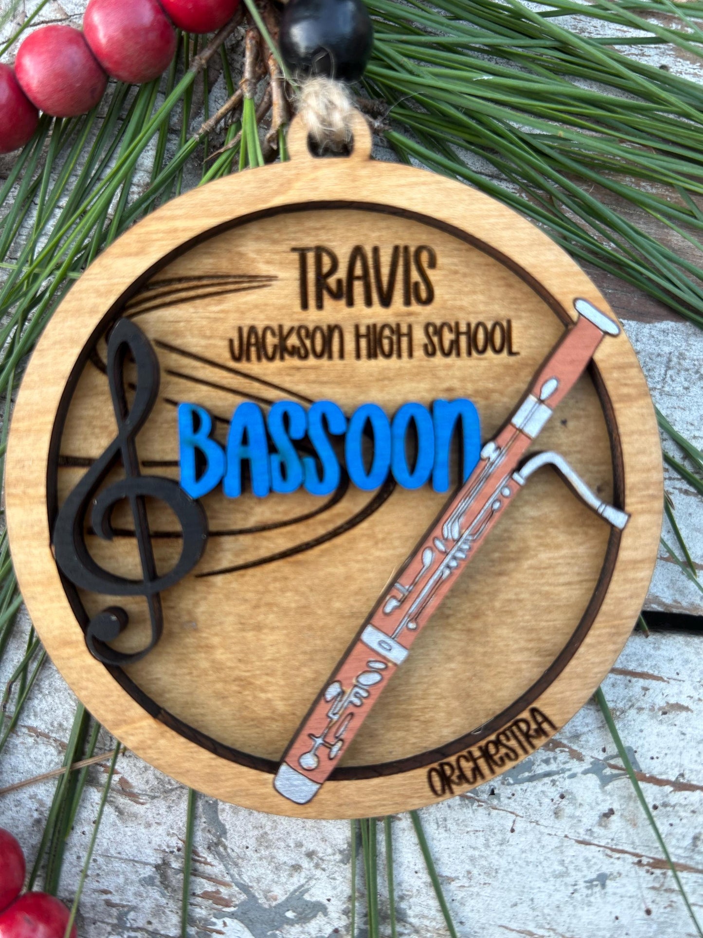 Personalized Bassoon Orchestra Christmas Tree Ornament | Bassoonist Gift | Custom Music Bassoon Lover Keepsake | Bassoon Player  Present