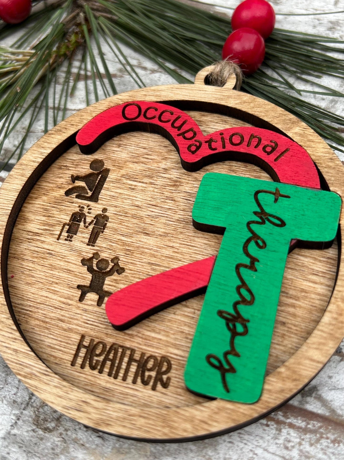 Personalized Occupational Therapist Christmas Tree Ornament | Custom OT Thank You Present | Doctor of Occupational Therapy Graduation Gift |