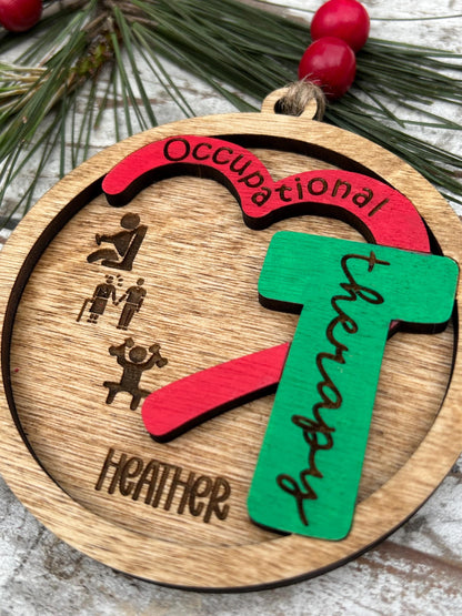 Personalized Occupational Therapist Christmas Tree Ornament | Custom OT Thank You Present | Doctor of Occupational Therapy Graduation Gift |