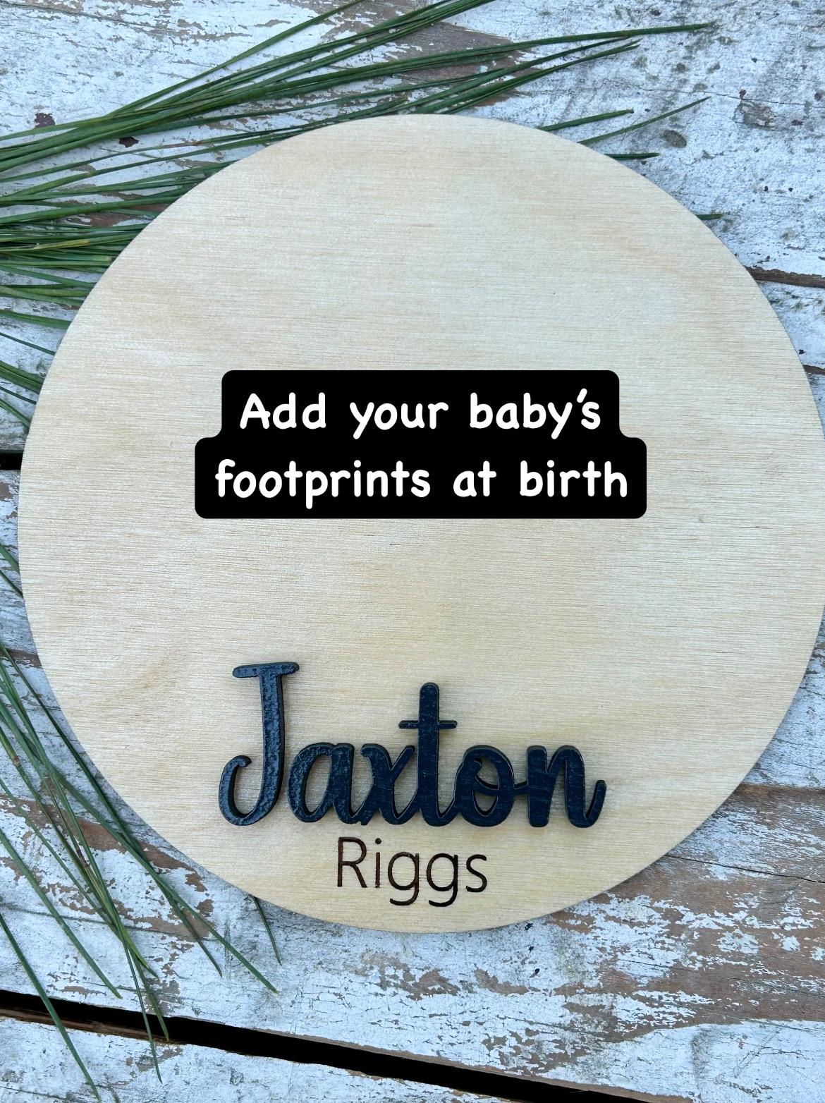 Personalized Newborn Baby Stats Sign | Hospital Footprint Sign For Baby | Newborn Photo Prop | Baby Shower Gift | Birth Announcement Sign