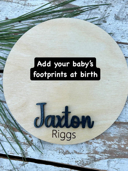 Personalized Newborn Baby Stats Sign | Hospital Footprint Sign For Baby | Newborn Photo Prop | Baby Shower Gift | Birth Announcement Sign