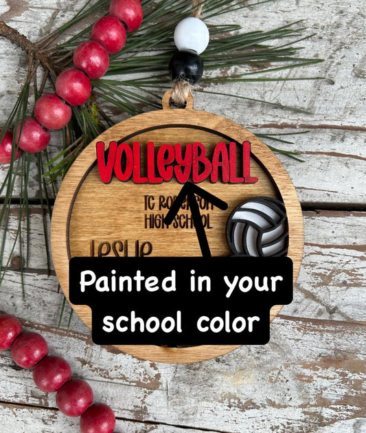 Personalized Volleyball Player Christmas Tree Ornament | Gift for High School Volleyball Team | Custom Volleyball Ornament for Her |