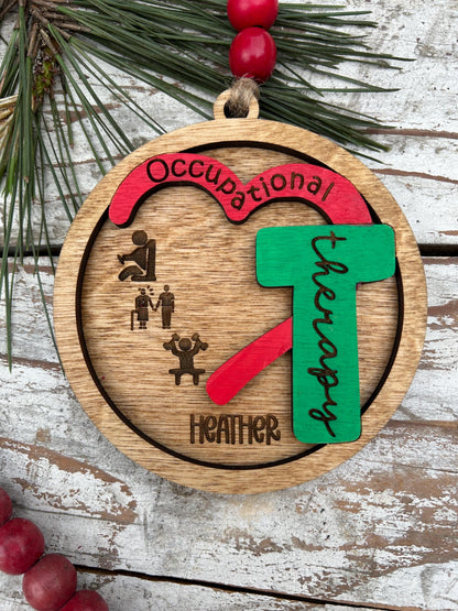 Personalized Occupational Therapist Christmas Tree Ornament | Custom OT Thank You Present | Doctor of Occupational Therapy Graduation Gift |
