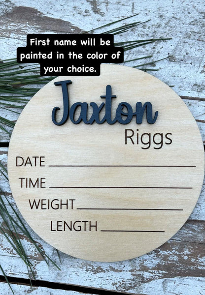 Personalized Newborn Baby Stats Sign | Hospital Footprint Sign For Baby | Newborn Photo Prop | Baby Shower Gift | Birth Announcement Sign