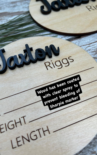 Personalized Newborn Baby Stats Sign | Hospital Footprint Sign For Baby | Newborn Photo Prop | Baby Shower Gift | Birth Announcement Sign