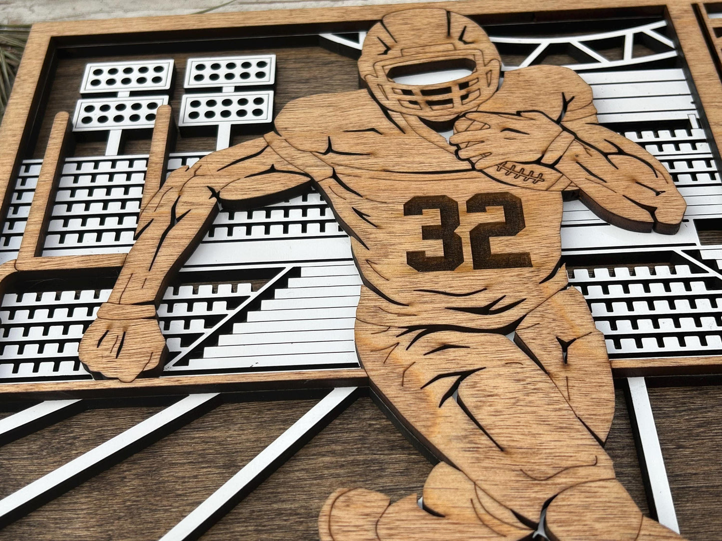 Personalized Football Player Sign | College High School Football Team | Custom Football Player Ornament | Senior Football Gift | Quarterback